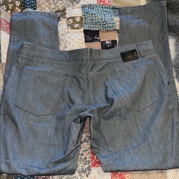 Dolce & Gabbana Other - Dolce & Gabana grey stretch straight jeans 14 gold or size 40 waist